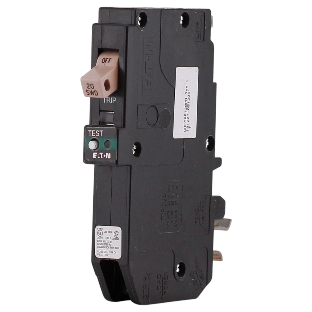 Eaton CH, CHFCAF120PN, 20A, 1P, 120/240V, CAFCI, Plug-On Neutral, Circuit Breaker - Image 4
