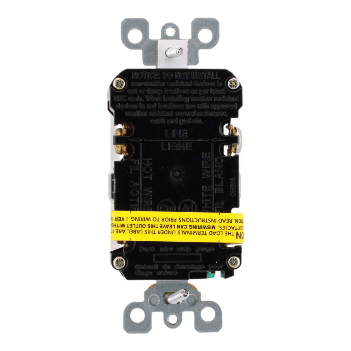 Leviton GFTR1-W 15A 125V Tamper-Resistant Duplex GFCI Receptacle White - Image 5