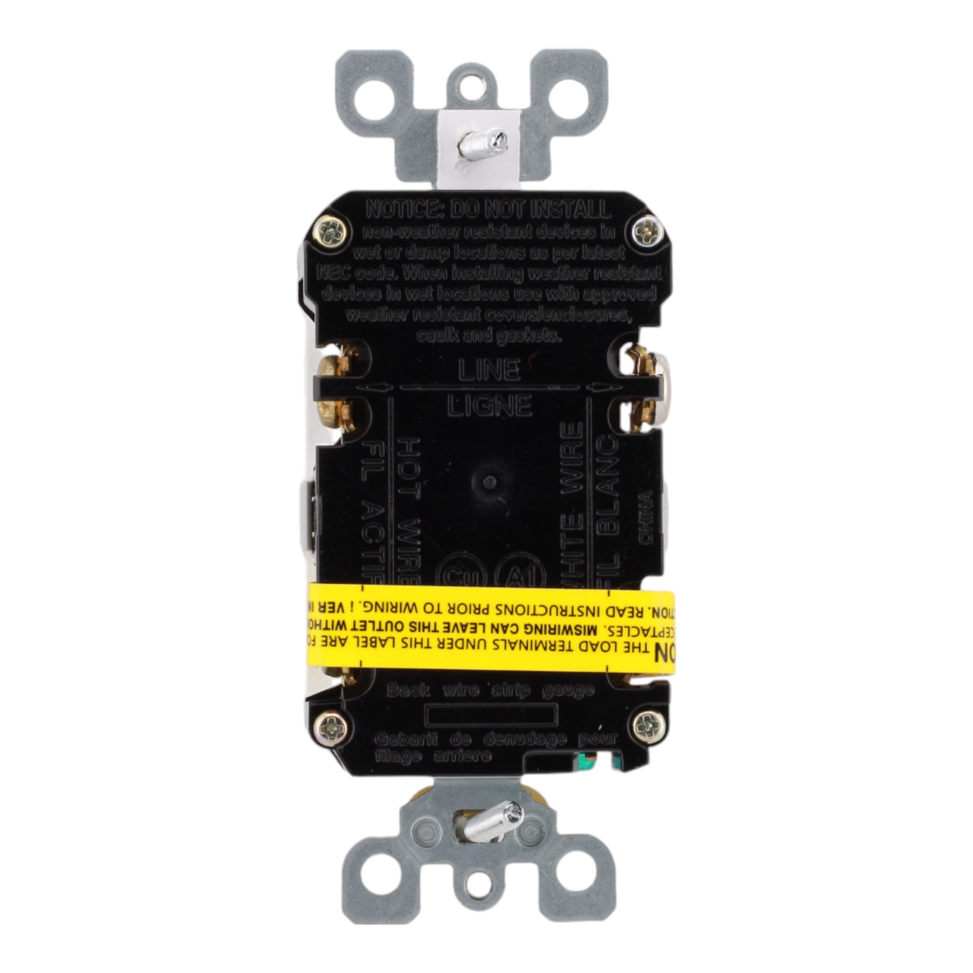 Leviton GFTR1-W 15A 125V Tamper-Resistant Duplex GFCI Receptacle White - Image 5