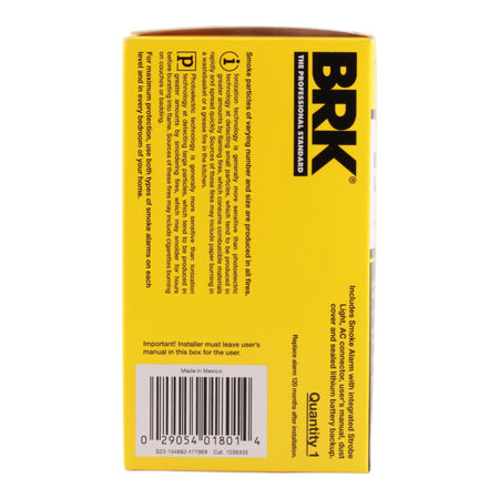 BRK 7020BSL 120V AC Photoelectric Smoke Alarm with LED Strobe and 10-Year Battery Backup - Image 4