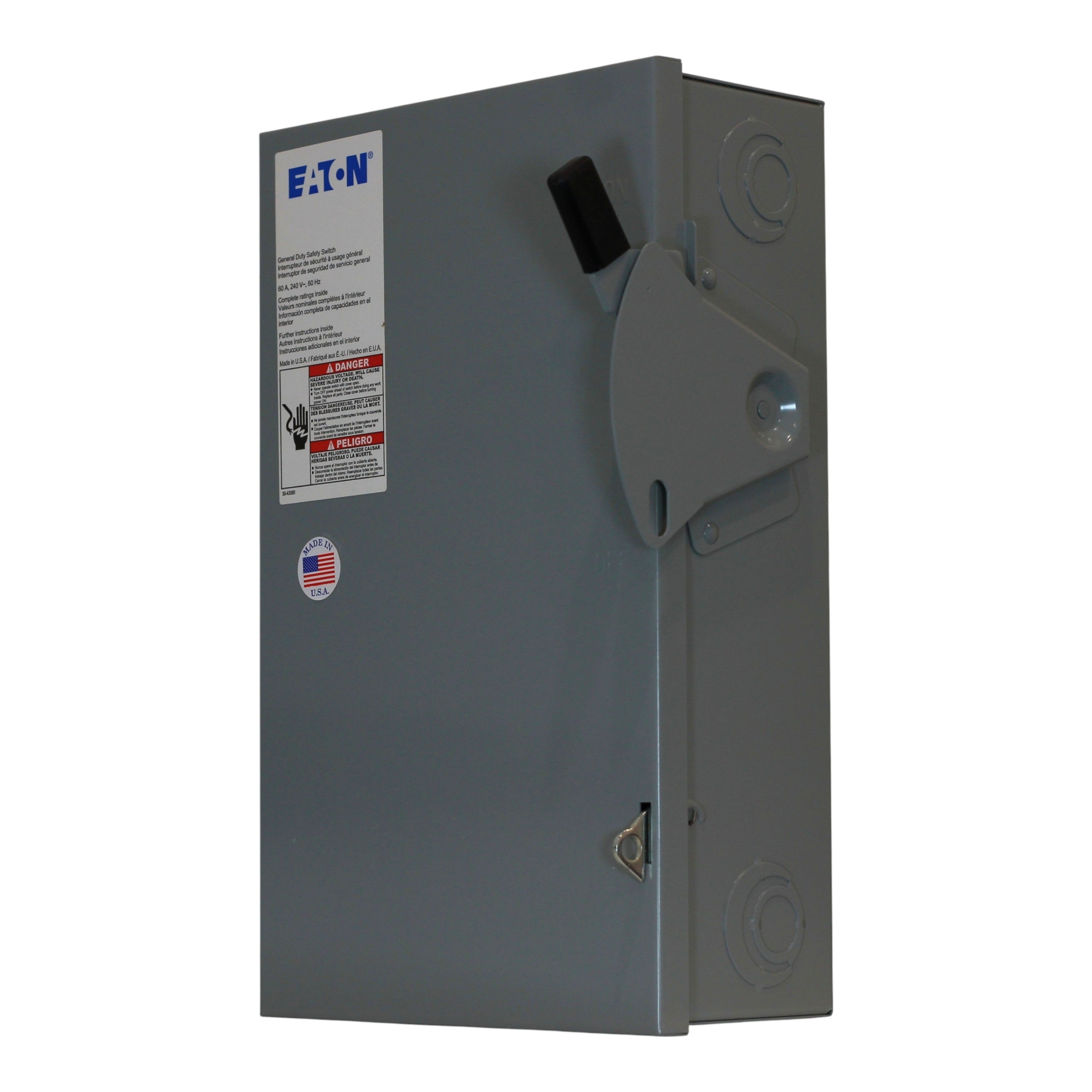 Eaton General Duty DG222UGB 60A 2P 240V Non-Fusible NEMA 1 Safety Switch - Image 2