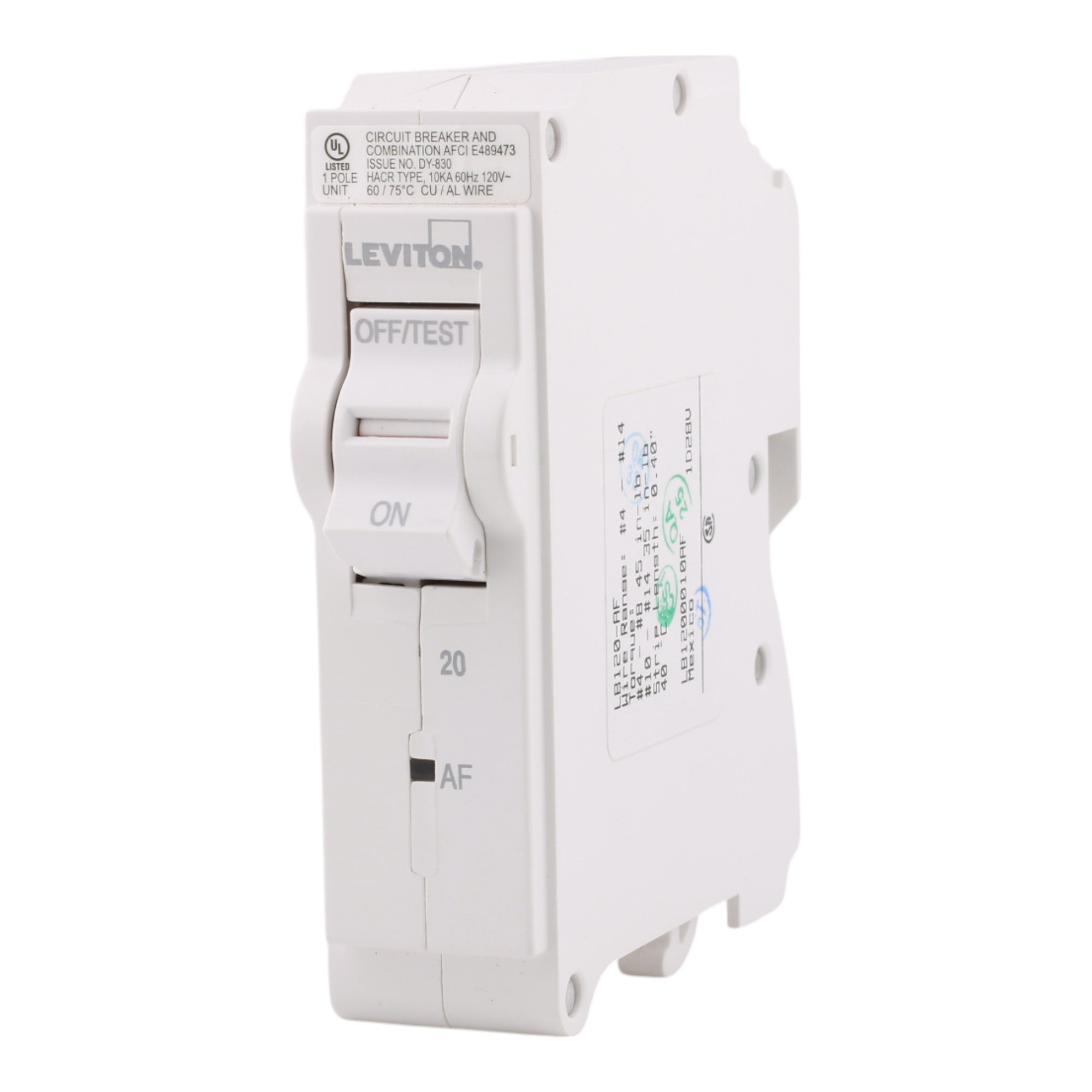 Leviton LB120-AF 20A 1P 120V AFCI Hydraulic-Magnetic Circuit Breaker - Image 7