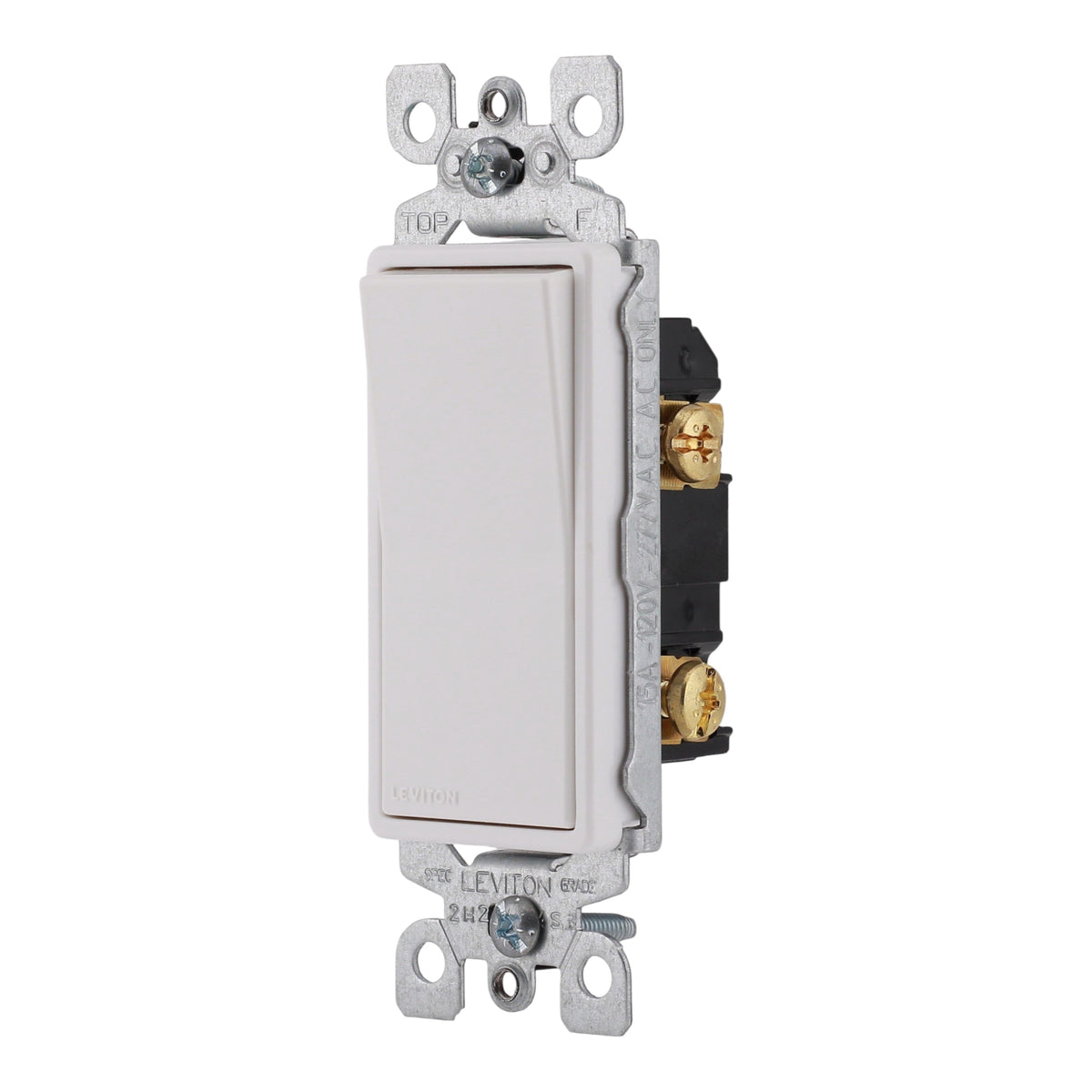 Leviton Decora PACK-10 5601-2W 15A Single-Pole 120/277V Grounding Rocker Switch White - Image 3