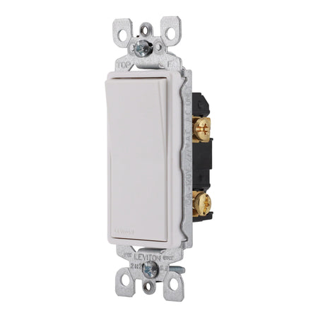 Leviton Decora PACK-10 5601-2W 15A Single-Pole 120/277V Grounding Rocker Switch White - Image 3