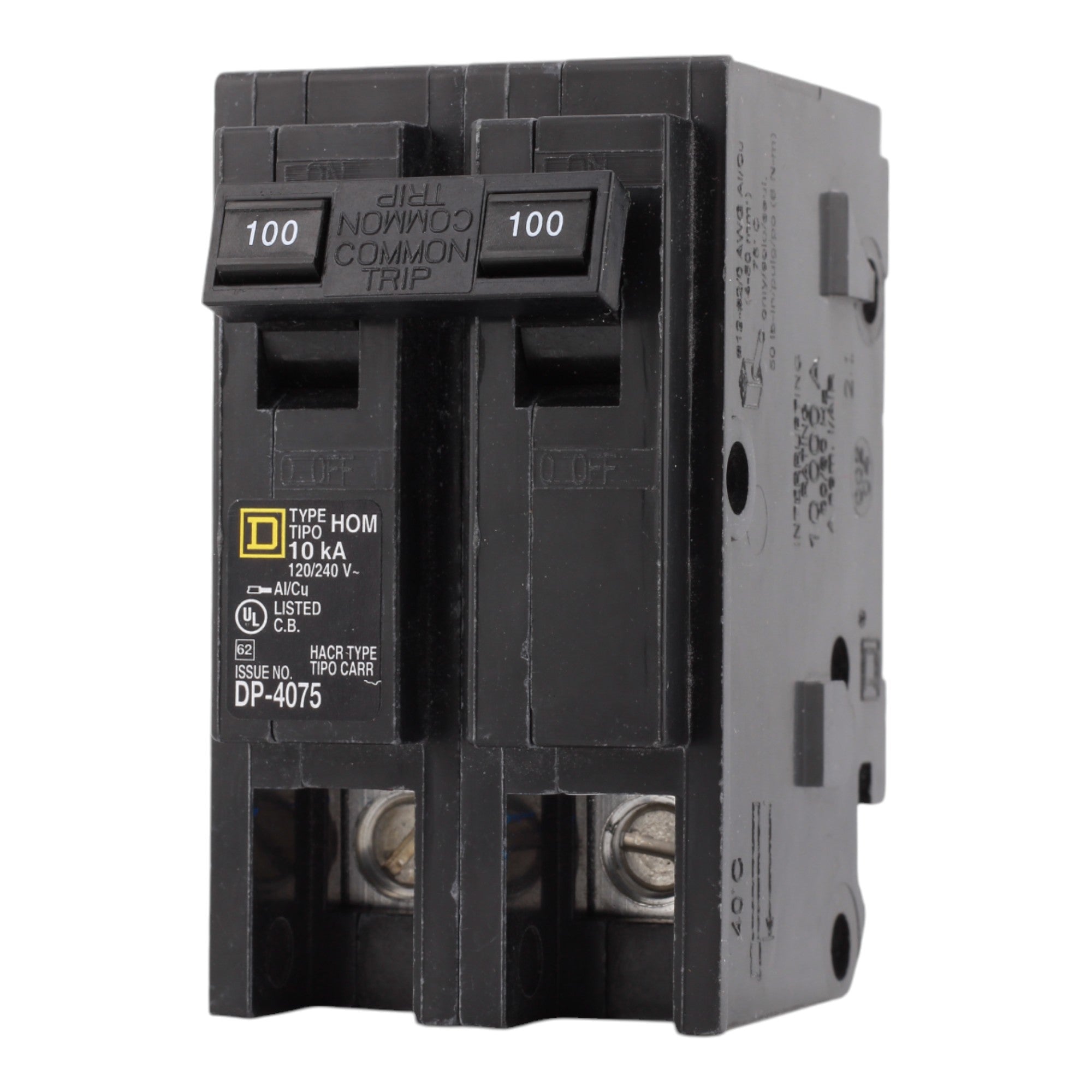 Square D Homeline HOM2100 100A 2P 120/240V Standard Plug-In Circuit Breaker - Image 3