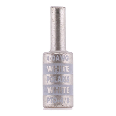 NSI Polaris, PTO-4/0, 4/0 AWG, 2/0 AWG Aluminum Pin, Offset Compression Pin Terminal, White - Image 8
