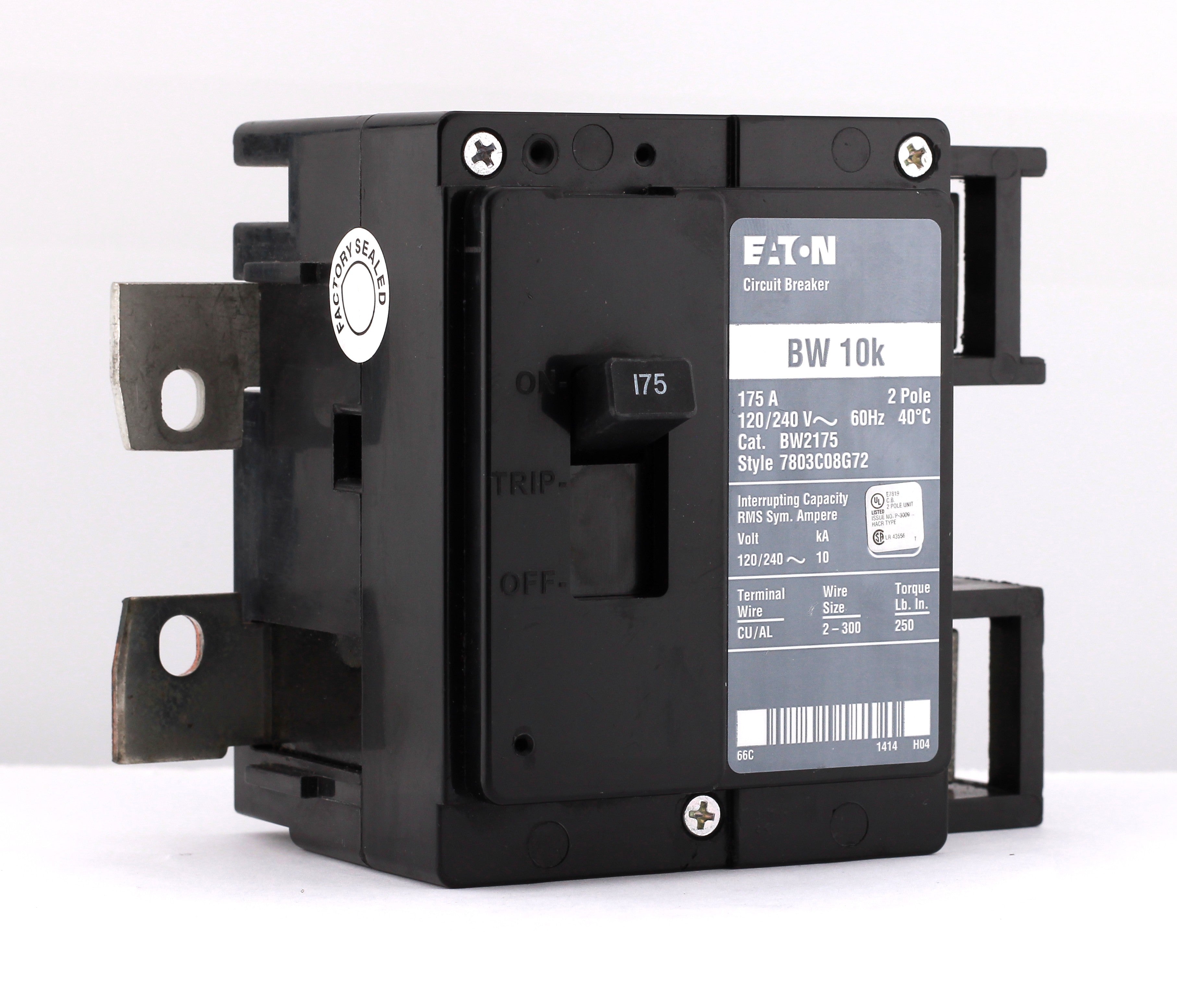 Eaton BR BW2175 175A 2P 120/240V Main Circuit Breaker