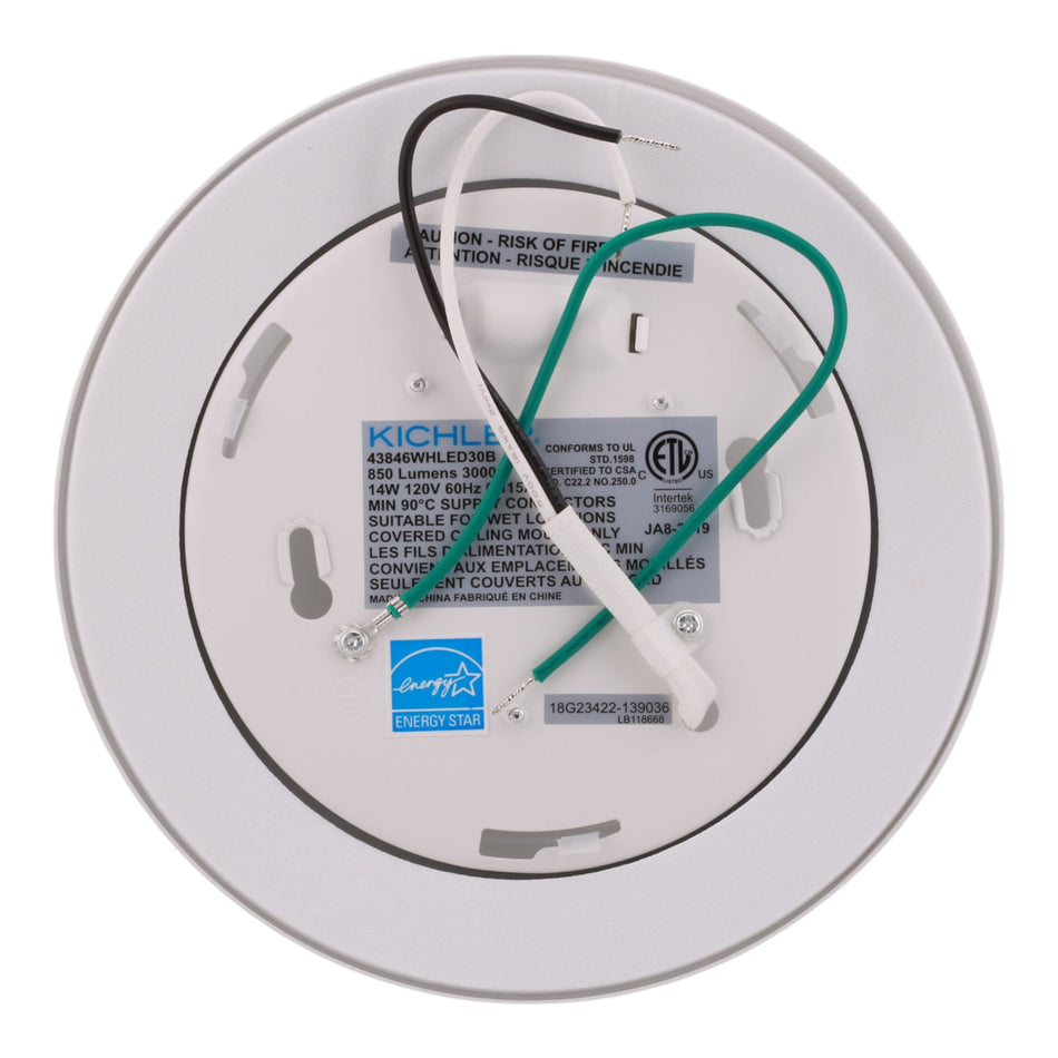 Kichler Downlight Gen I 43846WHLED30 7.5in 3000K LED Flush Mount White - Image 2