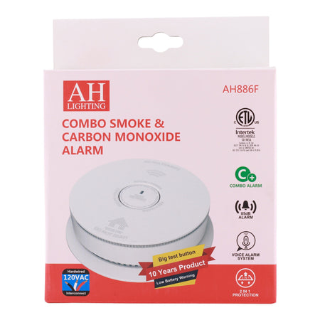 AH Lighting, AH886F, Combo Smoke & CO Alarm, 120V, Hardwired, 9V Backup, Interconnectable - Image 3