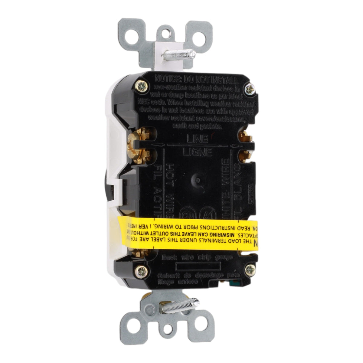 Leviton GFTR1-W 15A 125V Tamper-Resistant Duplex GFCI Receptacle White - Image 6