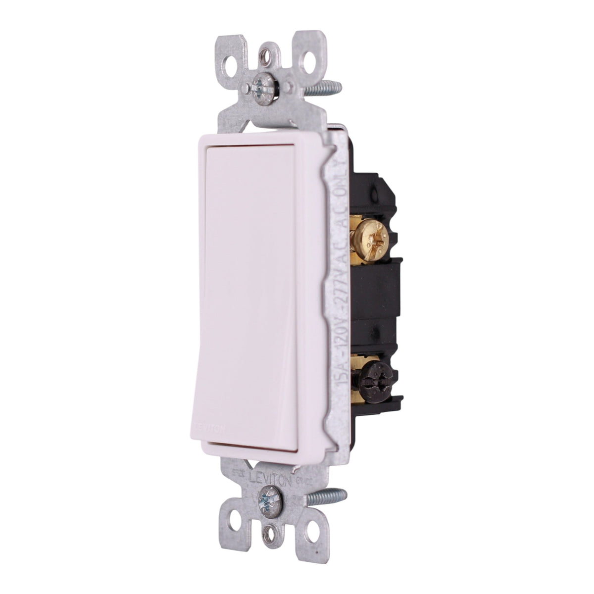 NEW - 10-PACK Leviton Decora, 5603-2W, 15A, 120/277V, 3-Way, AC Quiet Rocker Switch, Grounding, White - Image 2