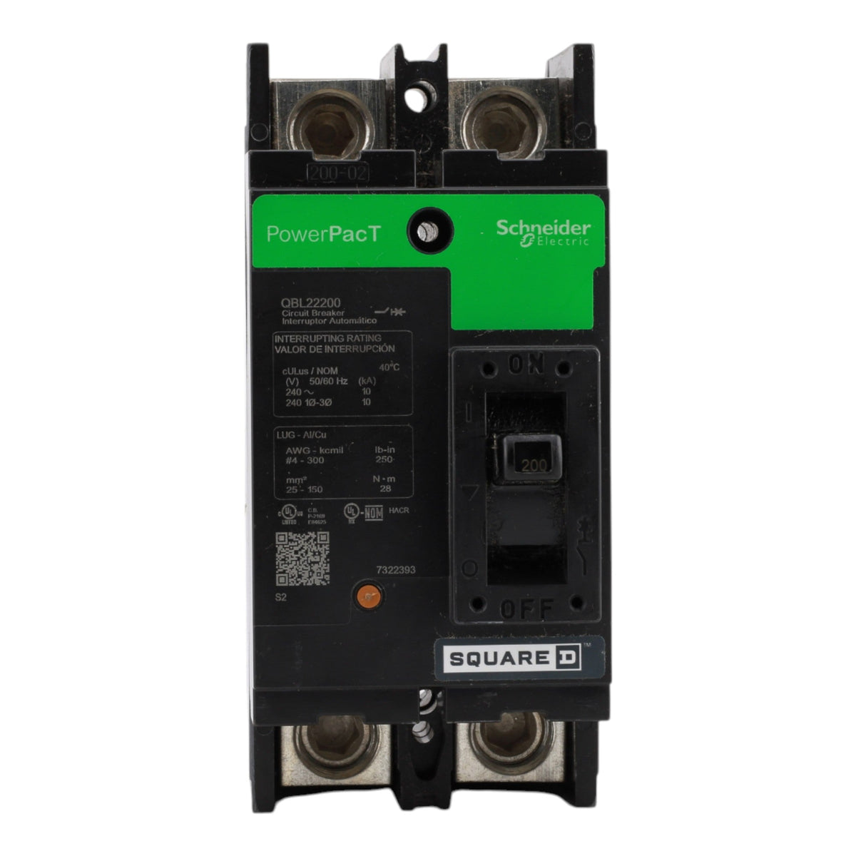 Square D QBL22200 200A 2P 240VAC Circuit Breaker - Image 3