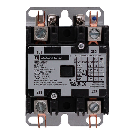 Square D 8910DPA42V09, 40A, 2P, 600V, Definite Purpose Contactor - Image 4