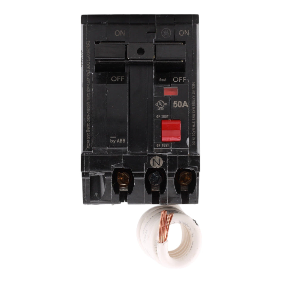 GE THQL2150GFT2P 50A 240V 2-pole GFCI Circuit Breaker Pigtail Neutral - Image 2