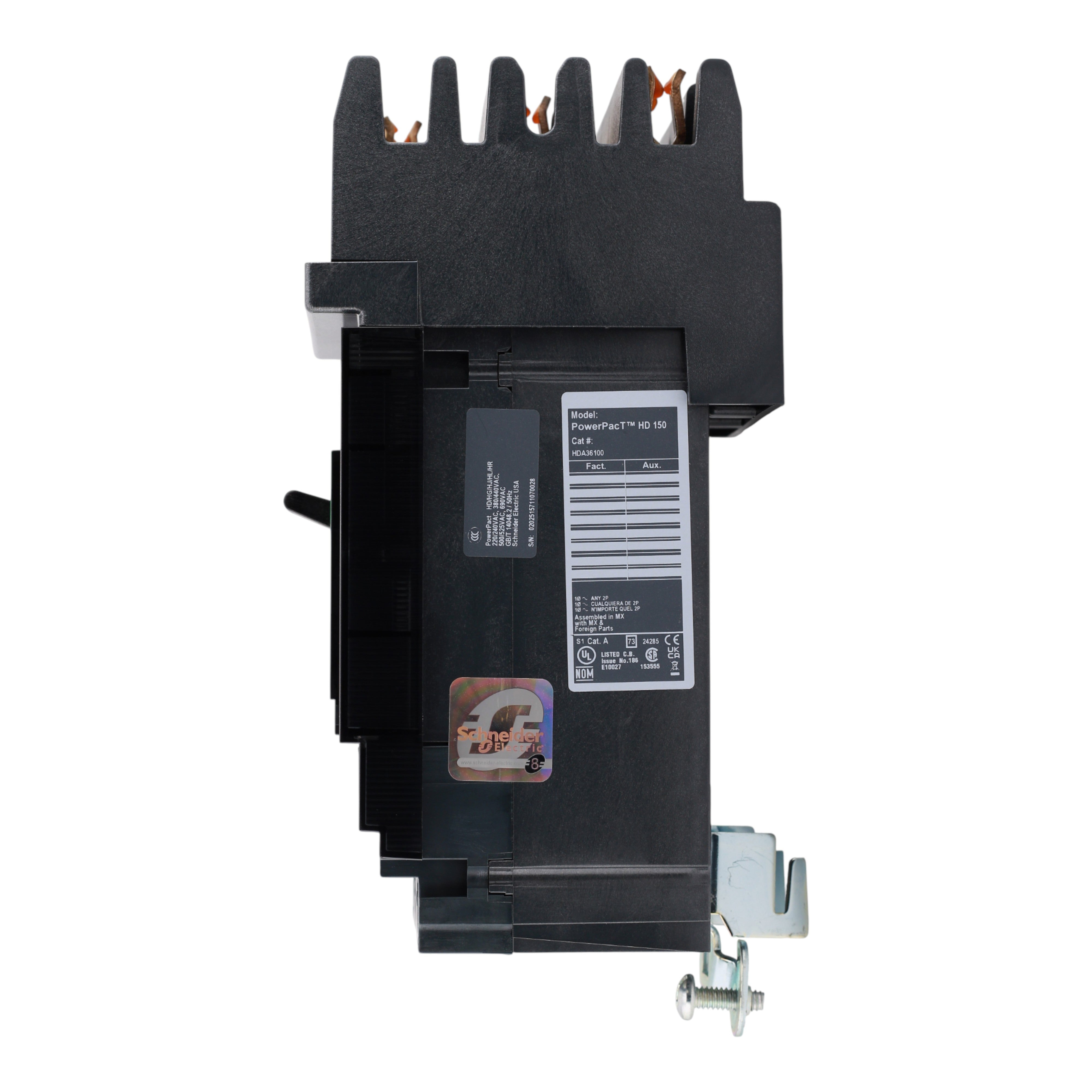 Square D HDA36100 Circuit breaker, PowerPacT H, 100A, 3 pole, 600VAC, 14kA, I-Line, thermal magnetic, 80%, ABC - Image 8