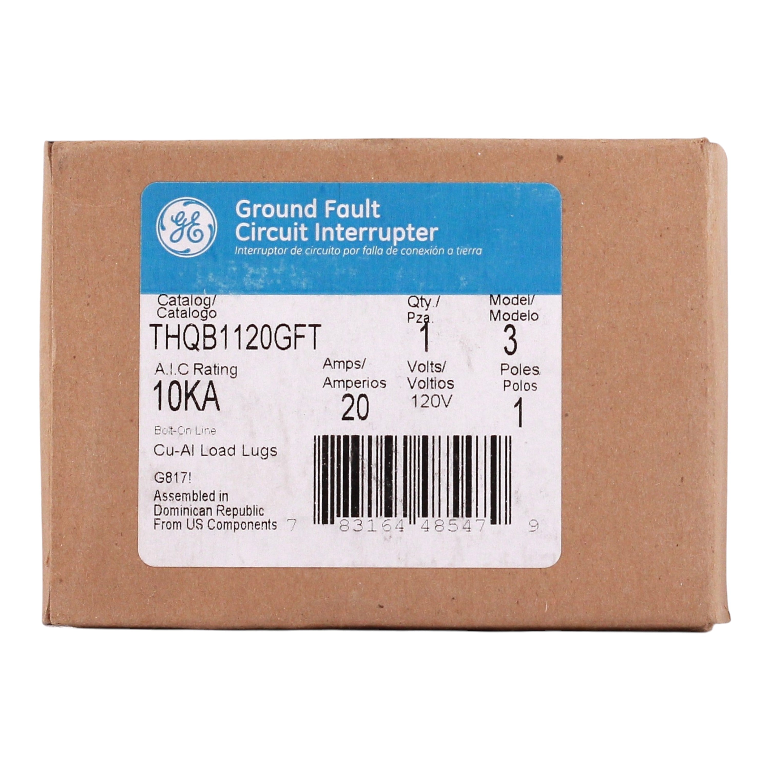 GE Q-Line, THQB1120GFT, 20A, 1P, 120V, GFCI, Bolt-On, Circuit Breaker - Image 3