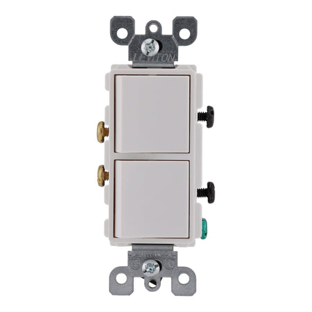 Leviton Decora 5634-W 15A Single-Pole / Single-Pole Combination Switch White - Image 5