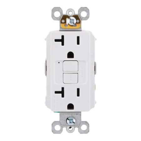 Legrand 2097TRW, 20A, 125V, GFCI Receptacle, Tamper-Resistant, Self-Test, SafeLock® Protection, White - Image 2