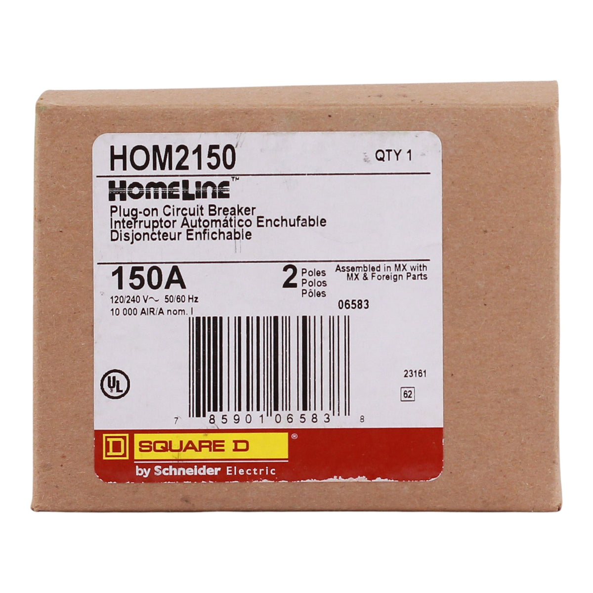 Square D Homeline, HOM2150, 150A, 4P, 120/240V, Standard, Plug-In, Circuit Breaker - Image 3