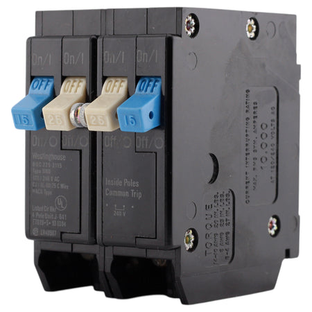 Westinghouse BR, BQC2252115, 25A/15A, 4P, 120/240V, Quadplex, CTL Plug-On, Circuit Breaker - Image 8