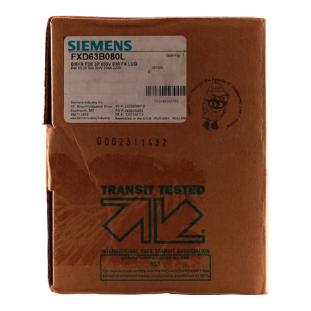 Siemens Sentron, FXD63B080L, 80A, 3P, 600V, Thermal-Magnetic, Circuit Breaker - Image 3
