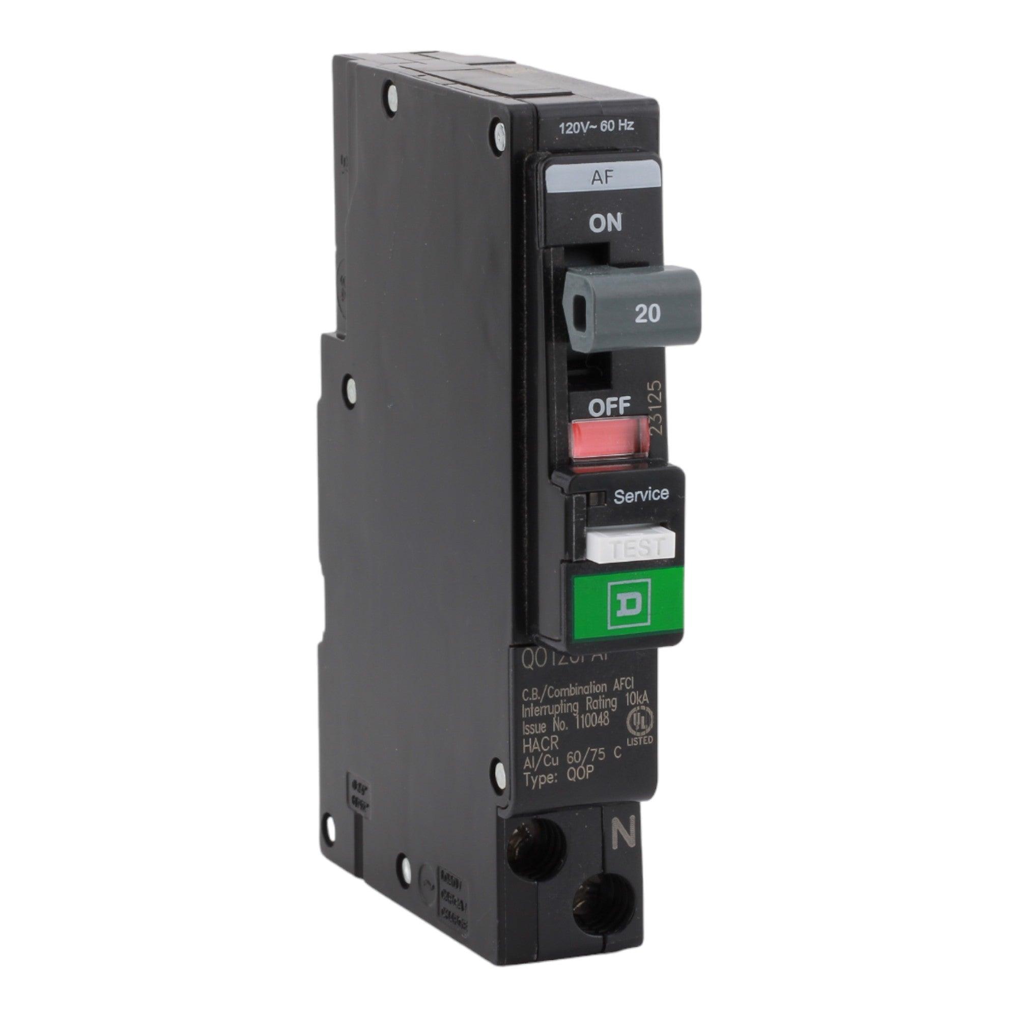 Square D QO QO120PAF 20A 1P 120V AFCI Circuit Breaker