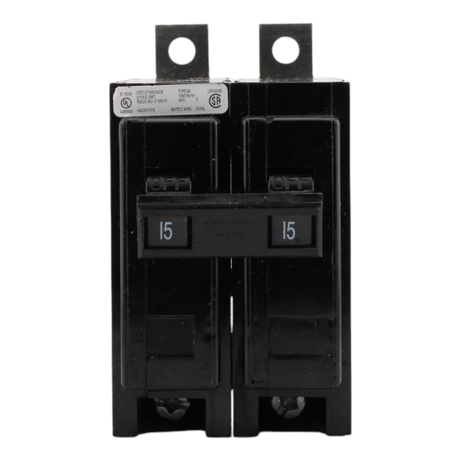 Eaton BAB2015 15A 2P 120/240V Thermal-Magnetic Circuit Breaker - Image 2