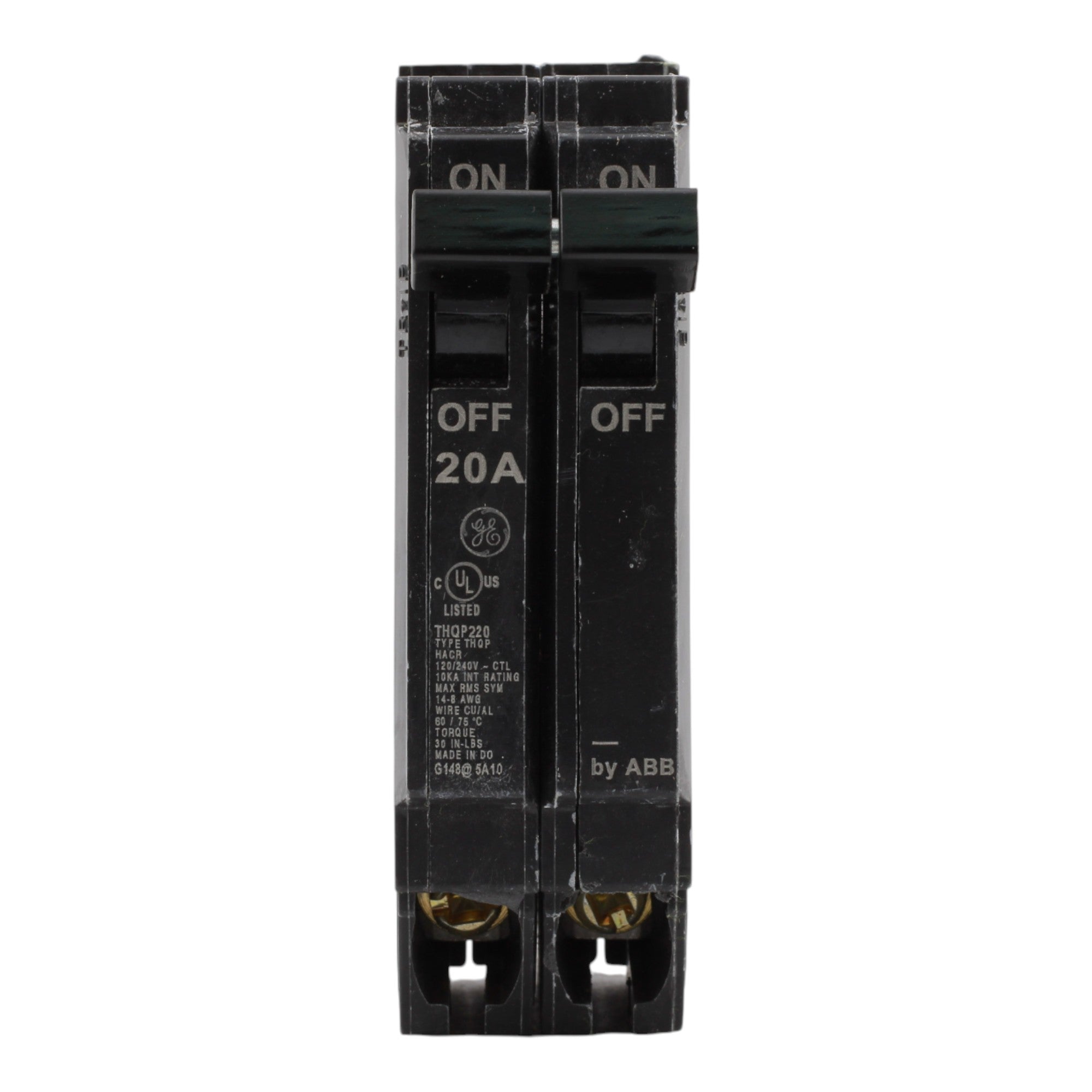 GE THQP220 20A 2P 120/240V Q-Line Thin Plug-In Circuit Breaker - Image 2