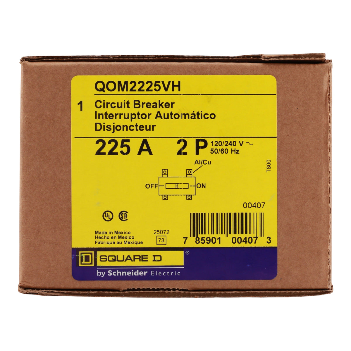 Square D QO QOM2225VH 225A 2P 120/240V 22kA Bolt-On Main Circuit Breaker - Image 3