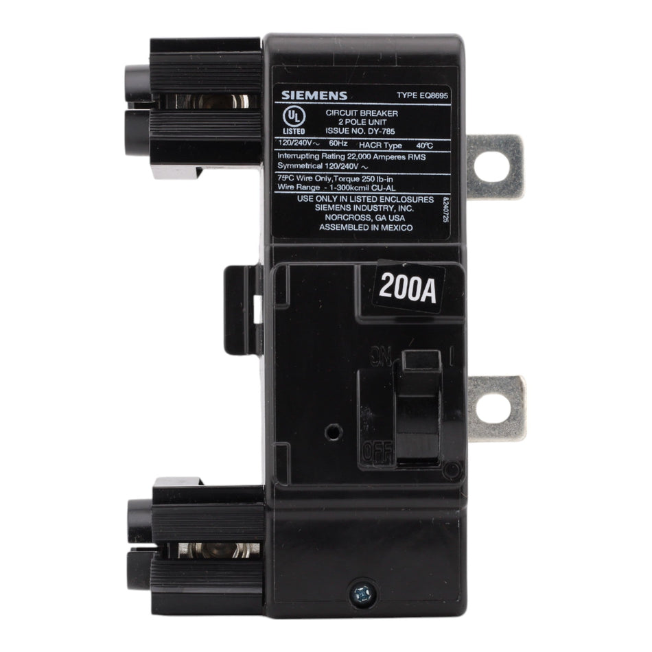 Siemens EQ8695 200A 120/240V 1P Main Breaker, Load Center Conversion Kit, 22kA AIR - Image 2