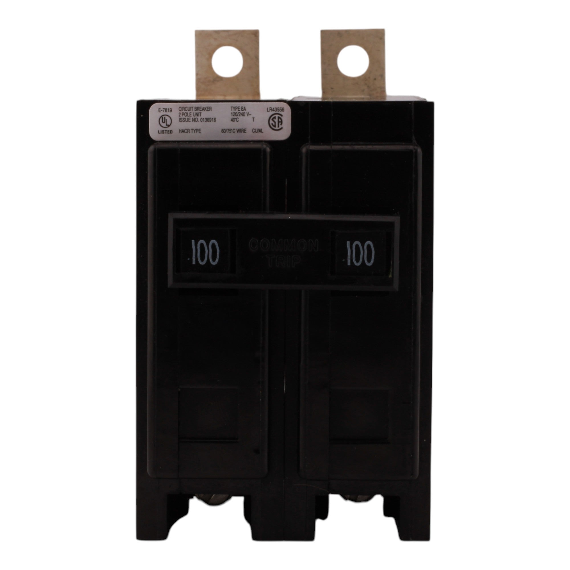 Eaton BAB2100 100A 2P 240V 10kAIC Bolt-On Circuit Breaker - Image 2