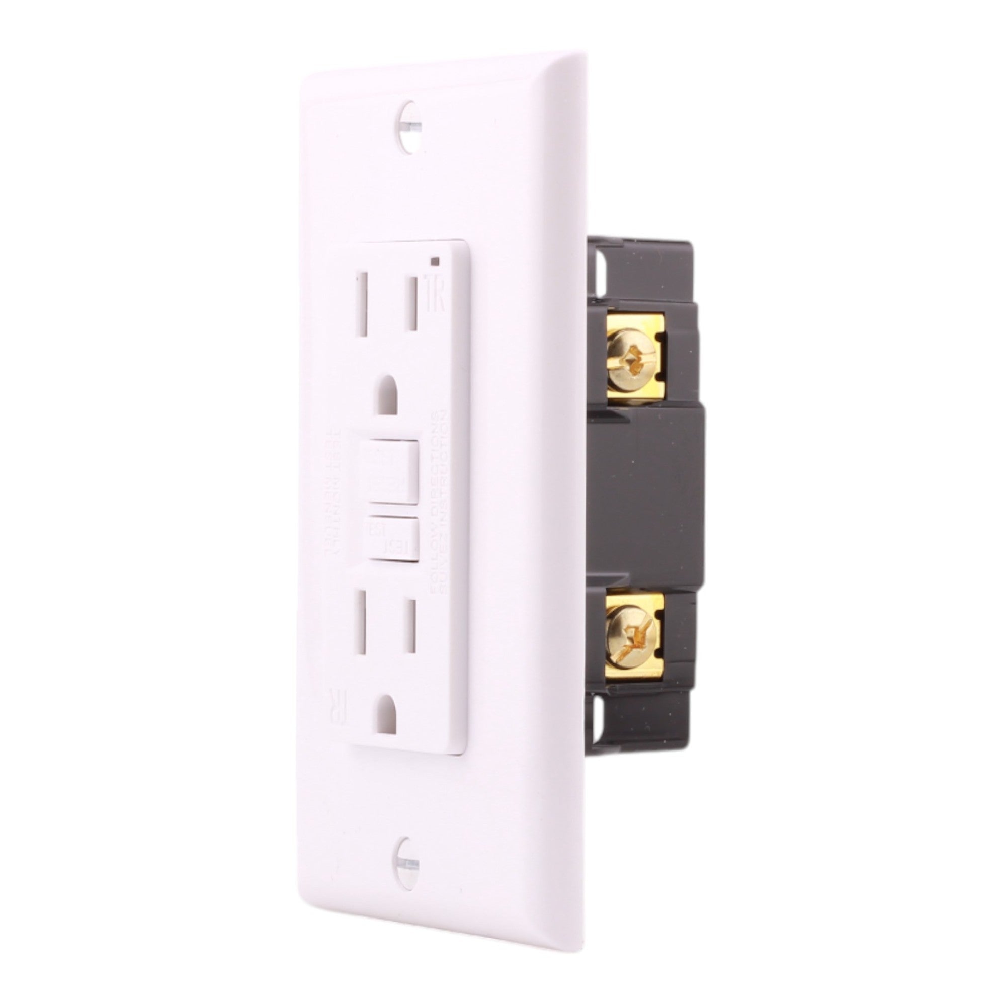 Aida 15A GFCI Receptacle w/ LED, Self-Test, TR, 120V, White