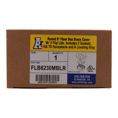 Arlington FLB6230MBLR 6-Inch Round Brass Floor Box Cover Kit - Image 2