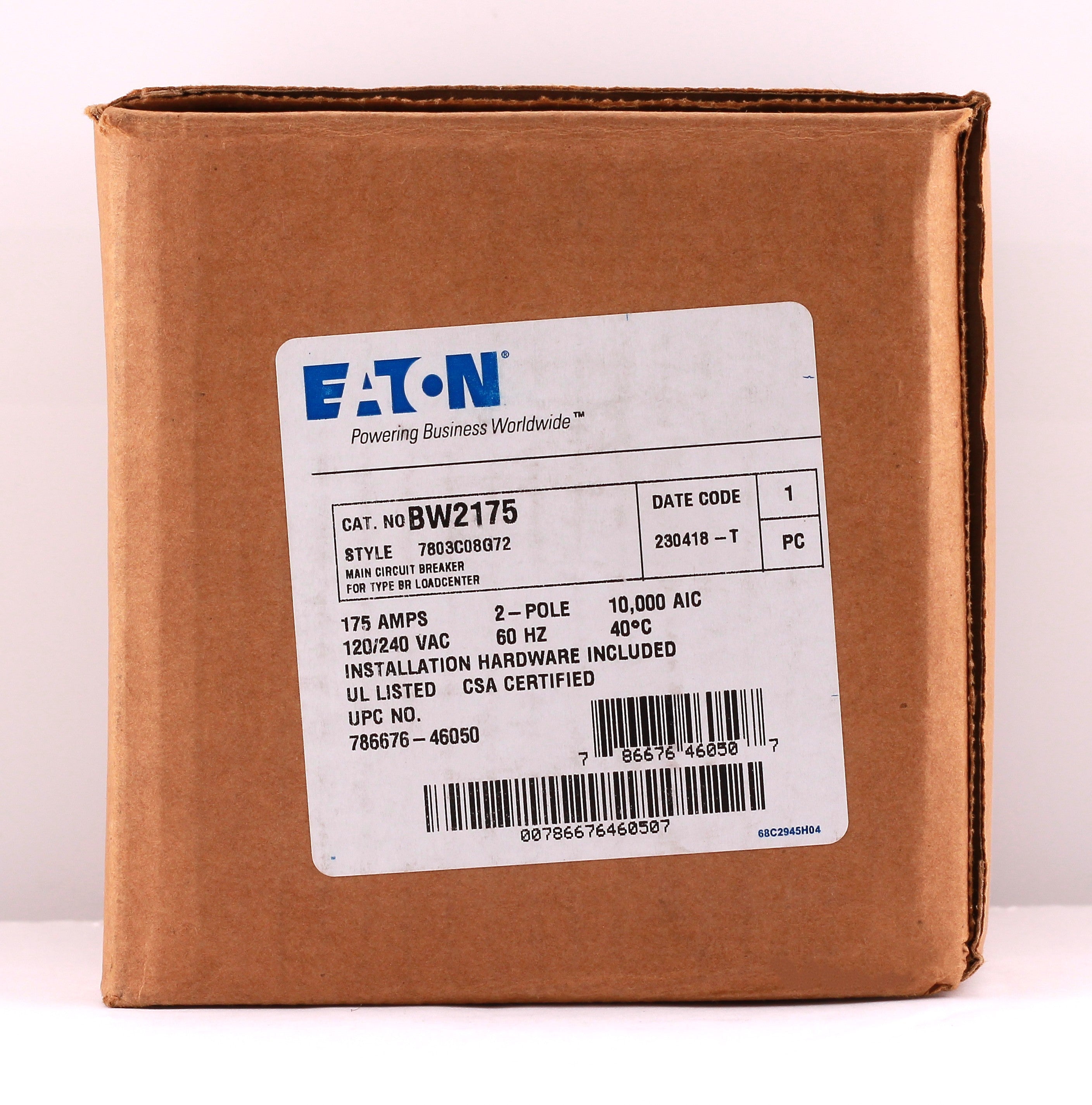 Eaton BR BW2175 175A 2P 120/240V Main Circuit Breaker - Image 3