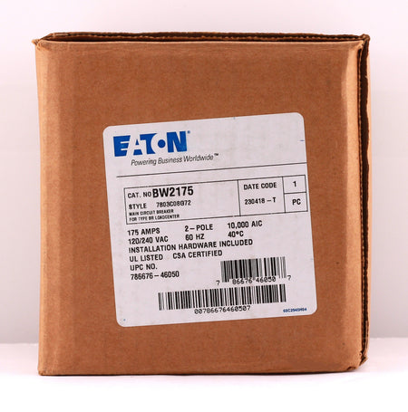 Eaton BR BW2175 175A 2P 120/240V Main Circuit Breaker - Image 3