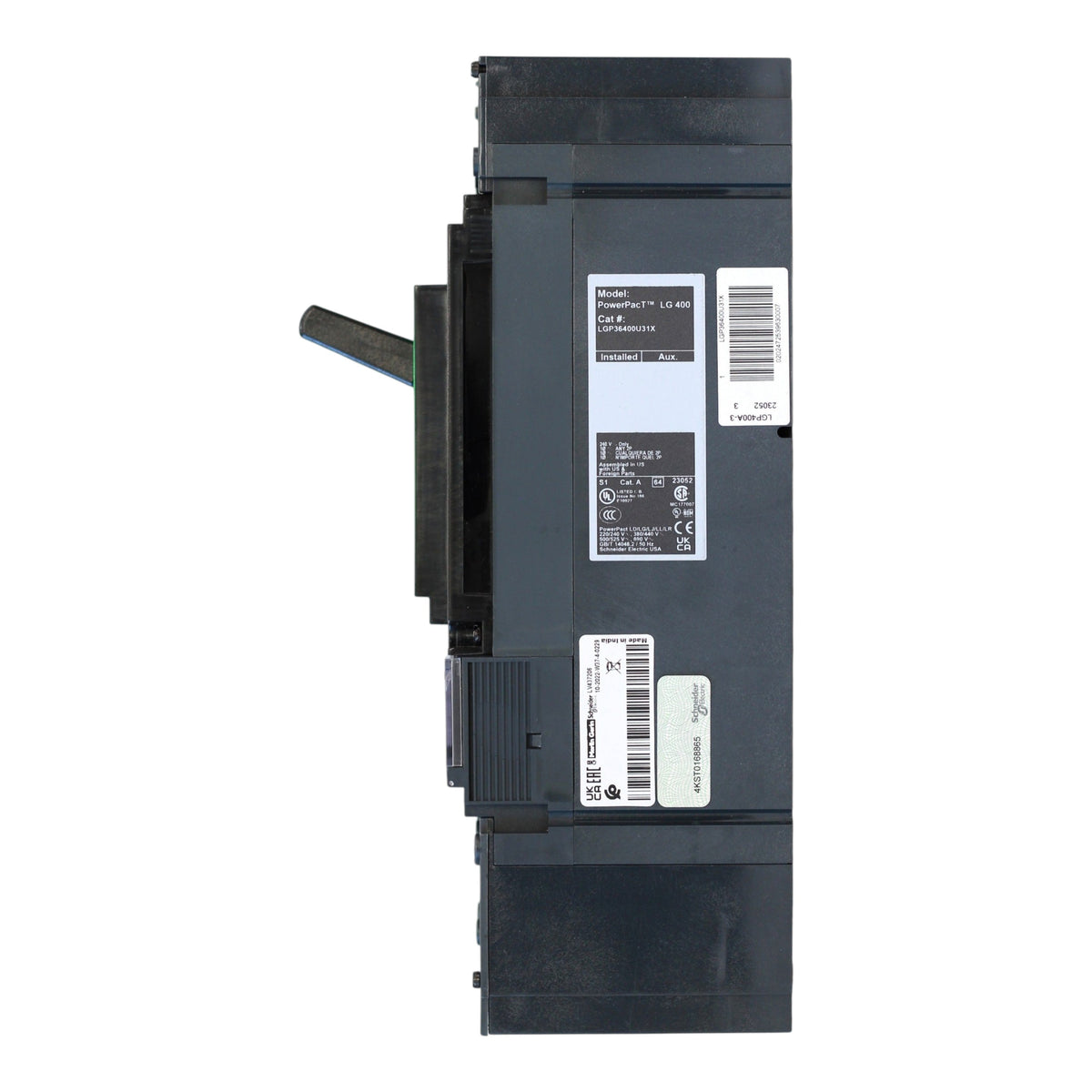 Square D PowerPacT L, LGP36400U31X, 400A, 3P, 600VAC, 18kA, Unit Mount, MicroLogic 3.3, Circuit Breaker - Image 9