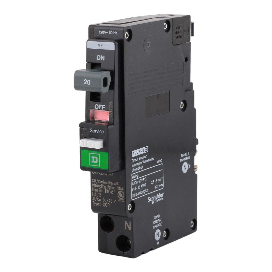 Square D QO QO120PAF 20A 1P 120V AFCI Circuit Breaker - Image 2