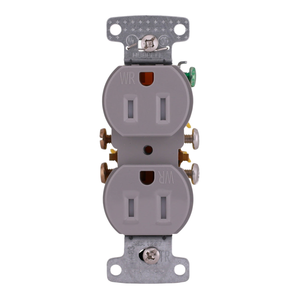 Hubbell TradeSelect, RR15SGYWRTR, 15A, 125V, 2P, TR/WR, Duplex Receptacle, Gray - Image 4