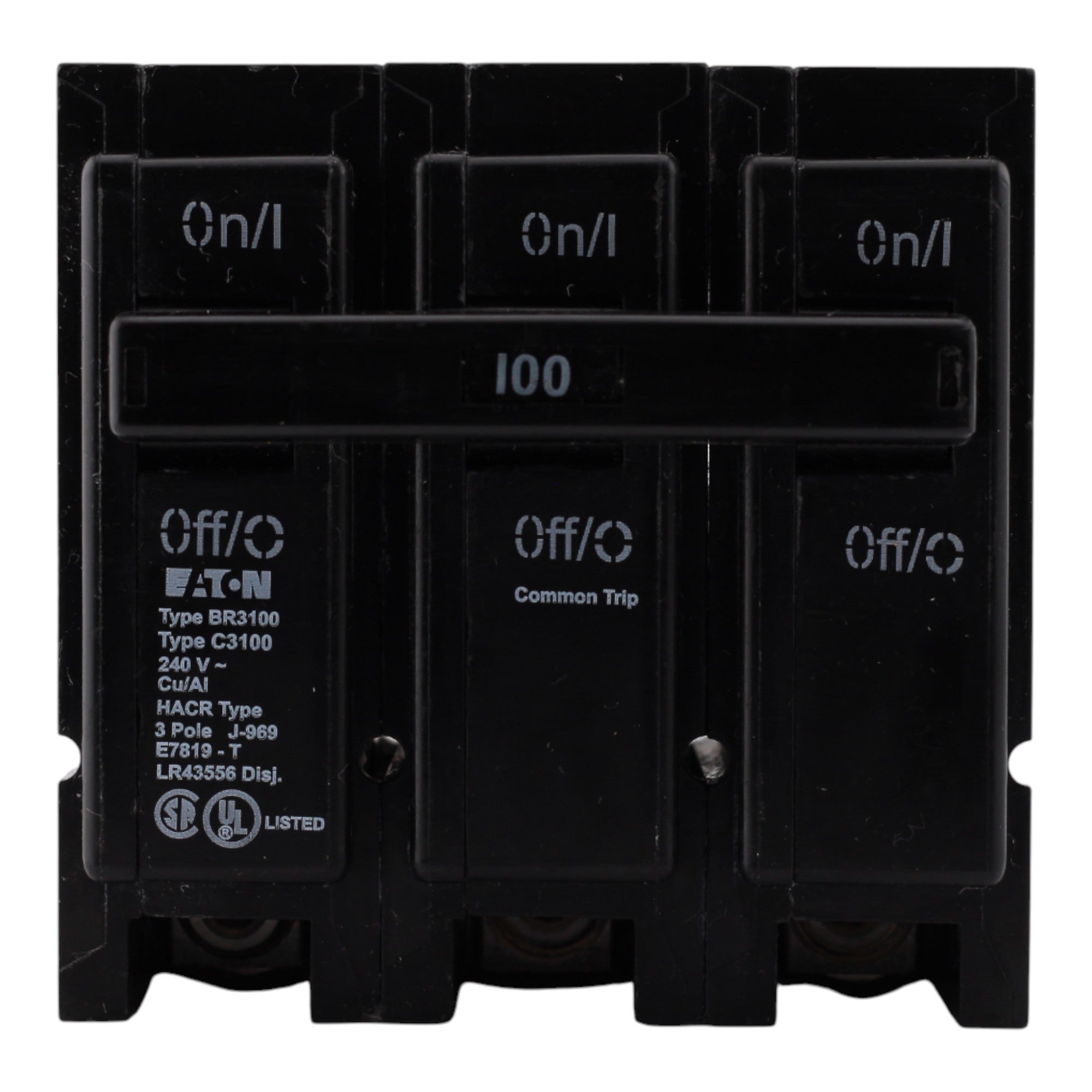 Eaton BR, BR3100, 100A, 3P, 120/240V, Thermal Magnetic, Circuit Breaker - Image 2