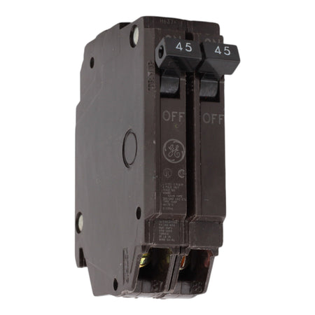 GE THQP245, 45A, 120/240V, 2-Pole Circuit Breaker, Plug-In, for Load Centers and Lighting Panels