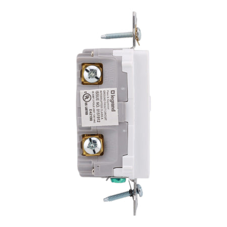 Legrand 2097TRW, 20A, 125V, GFCI Receptacle, Tamper-Resistant, Self-Test, SafeLock® Protection, White - Image 3