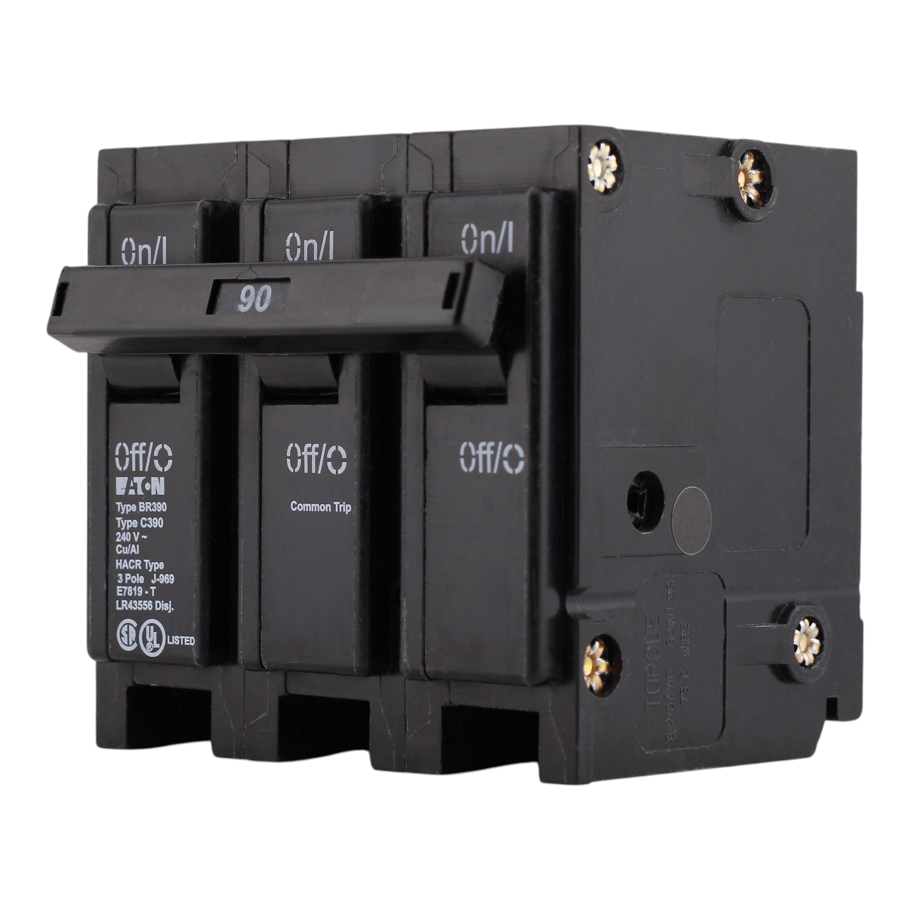 Eaton BR, BR390, 90A, 3P, 240V, Thermal Magnetic, Circuit Breaker - Image 2
