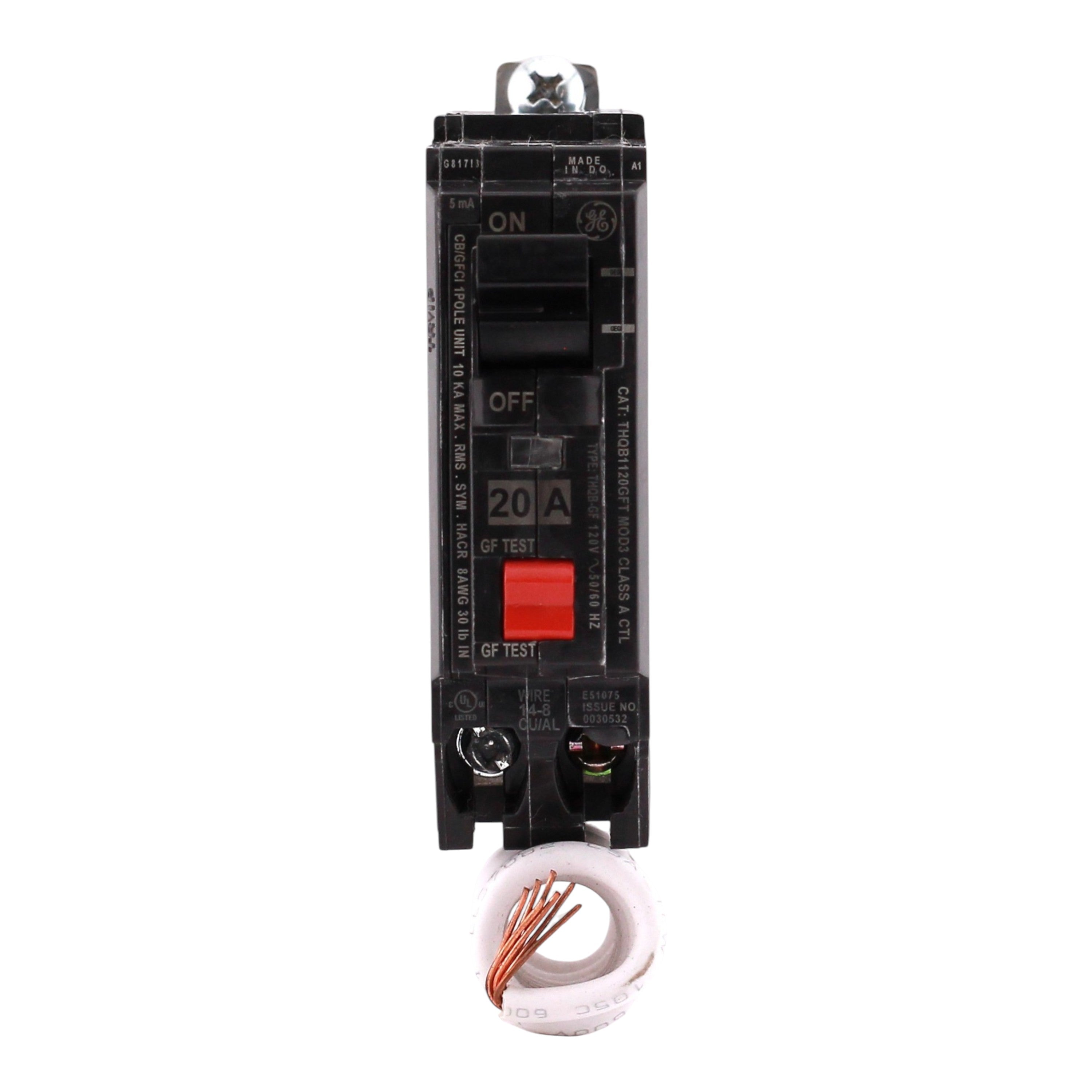 GE Q-Line, THQB1120GFT, 20A, 1P, 120V, GFCI, Bolt-On, Circuit Breaker - Image 4