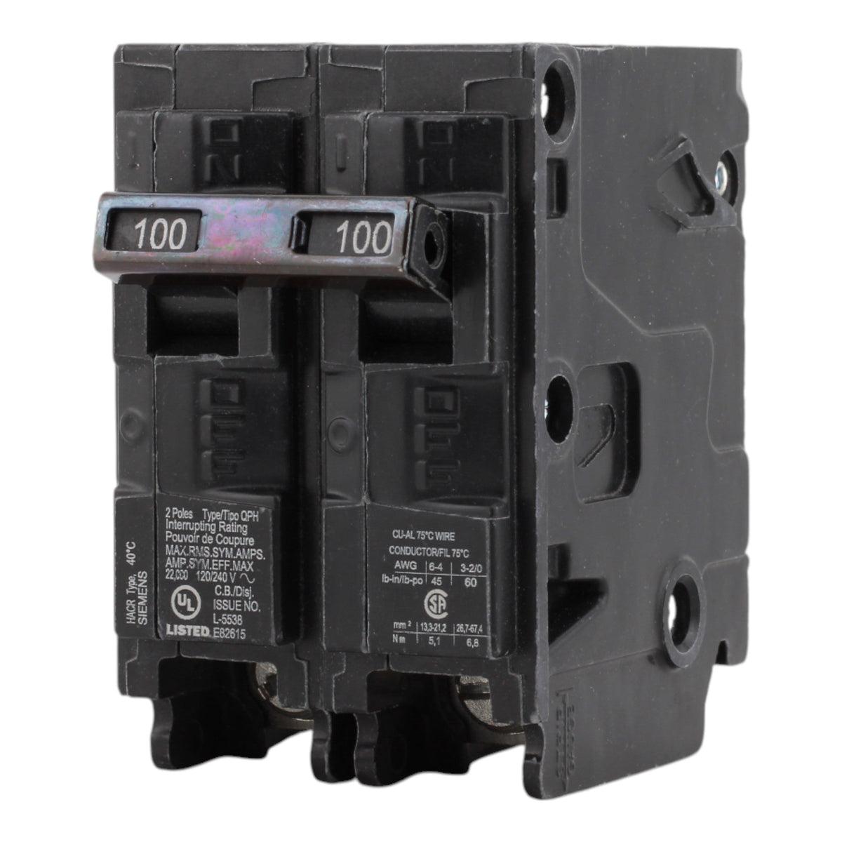 Siemens Q2100H 100A 2P 120/240V Circuit Breaker - Image 3