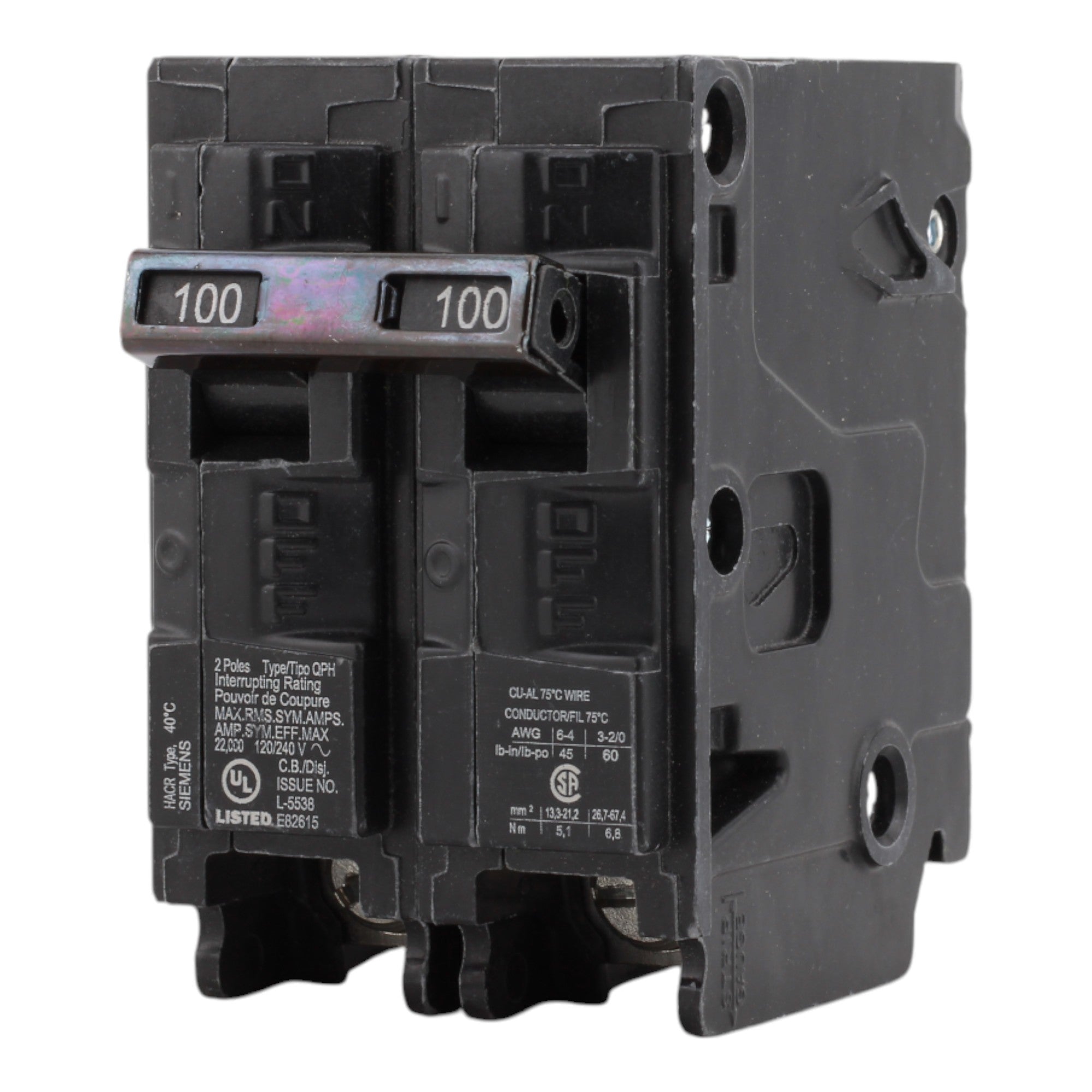 Siemens Q2100H 100A 2P 120/240V Circuit Breaker - Image 3
