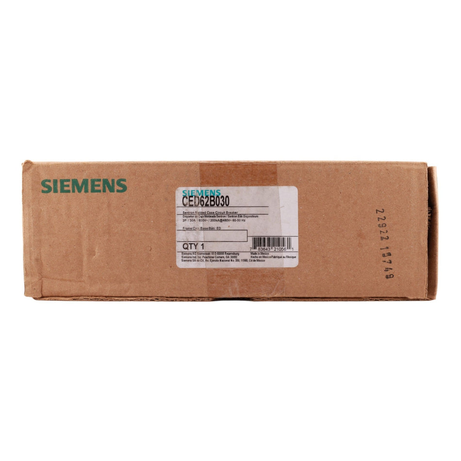 Siemens Sentron CED62B030 30A 2P 600V Molded Case Circuit Breaker - Image 2