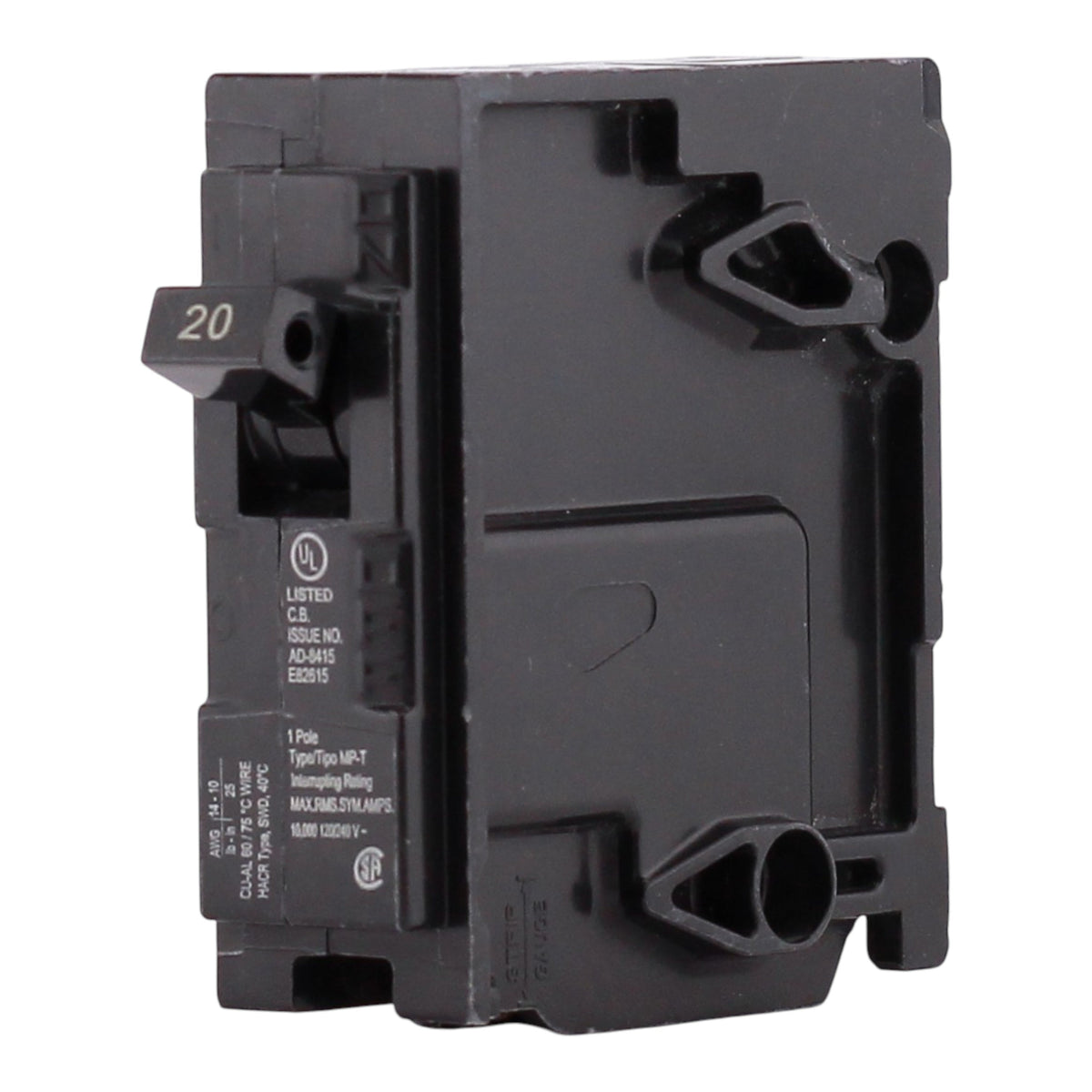 Murray MP120 20A 120V 1-Pole Miniature Thermal Magnetic Circuit Breaker, Compatible with Murray and Siemens Load Centers - Image 2