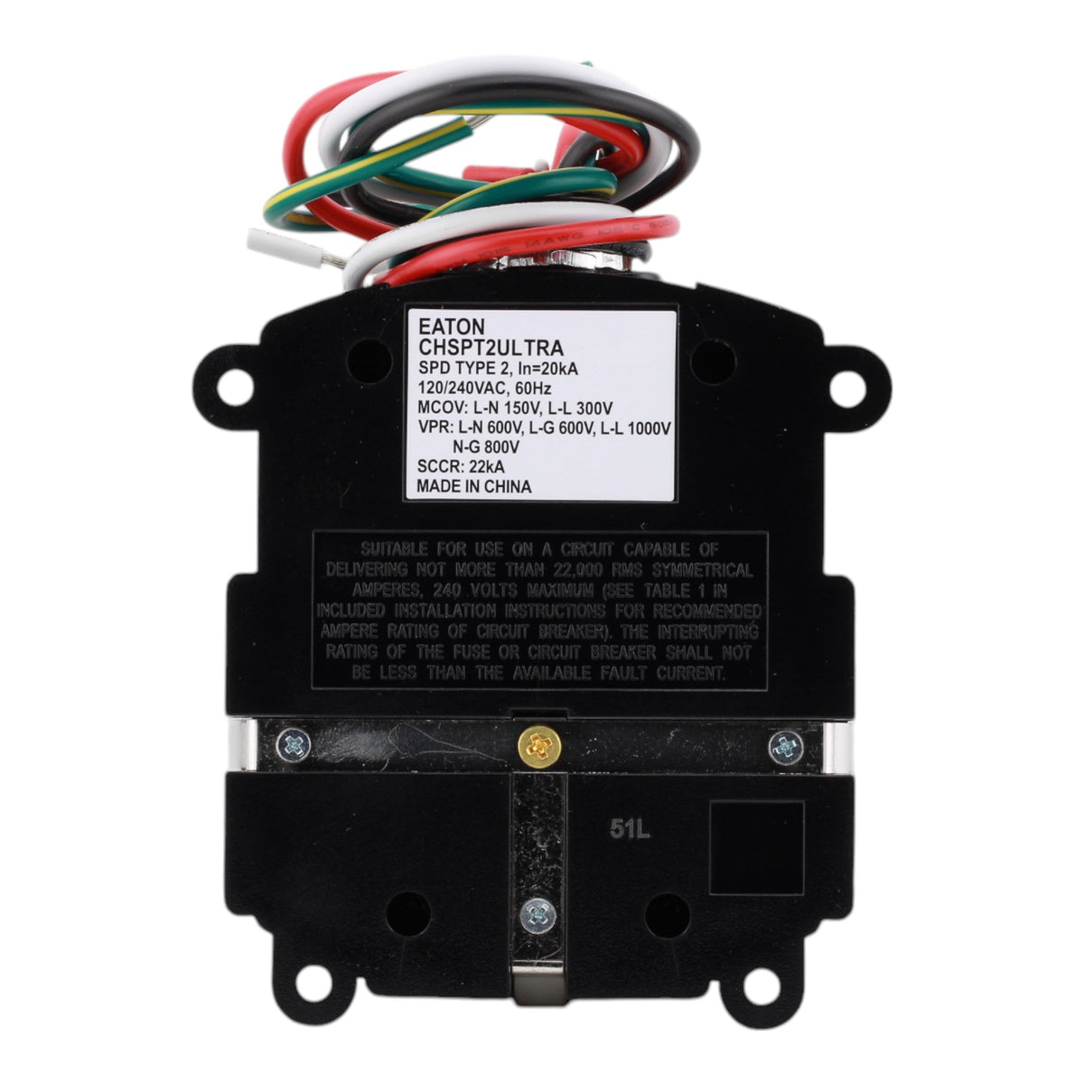 Eaton CHSPT2ULTRA Surge Protection Device, 120/240V, Single-Phase, 108 kA, NEMA 4 Enclosure, 20 kA Nominal Discharge Current - Image 8
