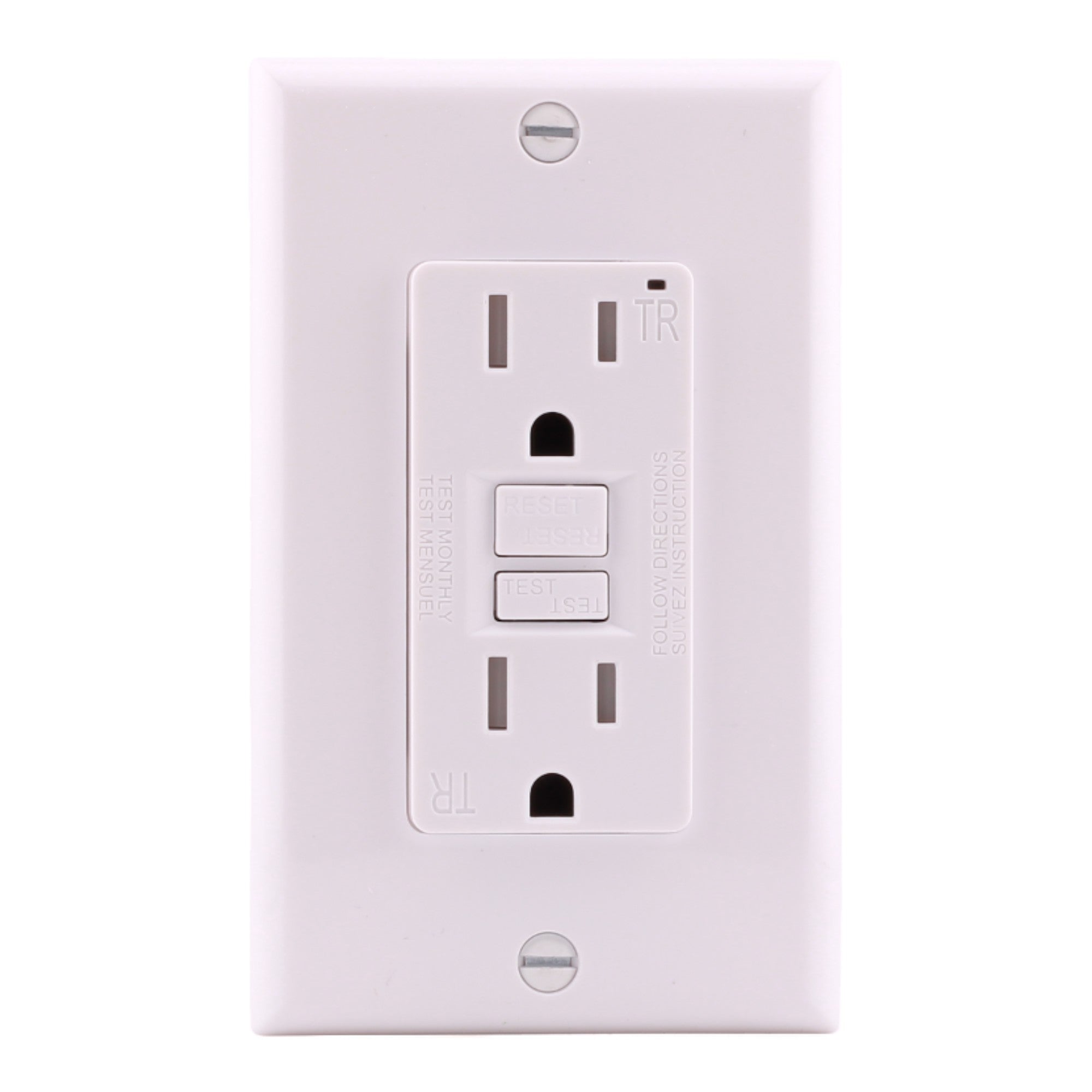 Aida 15A GFCI Receptacle w/ LED, Self-Test, TR, 120V, White - Image 7