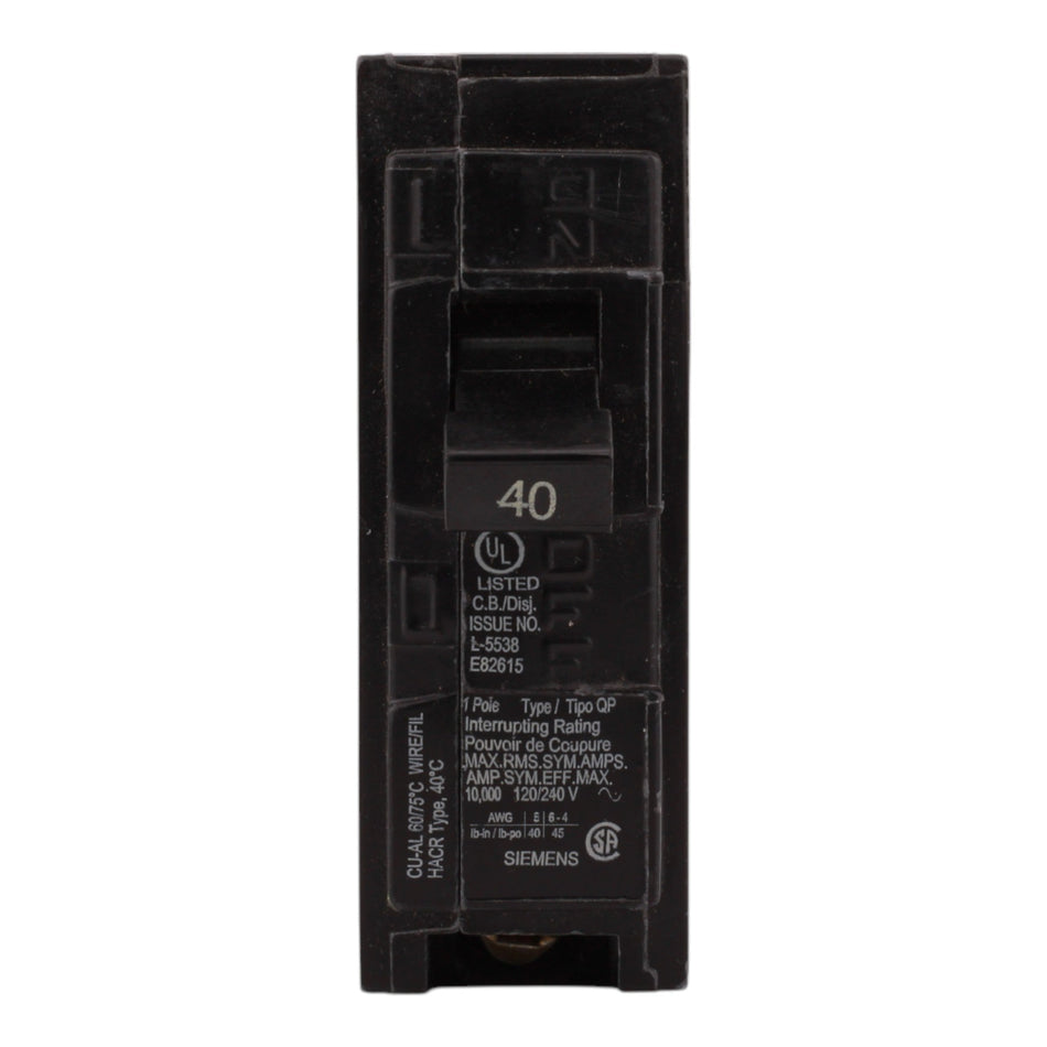 Siemens QP Q140 40A 1P 120V Circuit Breaker - Image 2
